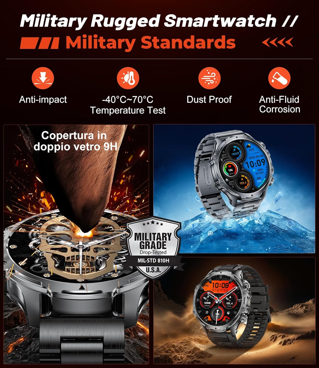 Montre connectée multisport avec suivi football